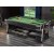 Mesa Multijuego  4 en 1 Giratoria de 7 ft, Air-Hockey, Billar, Ping-Pong, Cubierta de Comedor (Negra, paño verde)